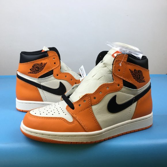 Air jordan 1 AJ orange white button shoes main image 4